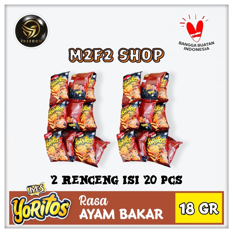 

Iyes Snack Yoritos Grilled Chicken Flavour | Camilan Rasa Ayam Bakar Original Sachet - 18 gr (Kemasan 2 Renceng)