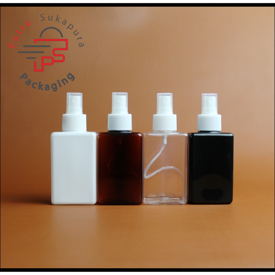 botol spray 100ml kotak/botol spray 100ml/spray putih neck 24