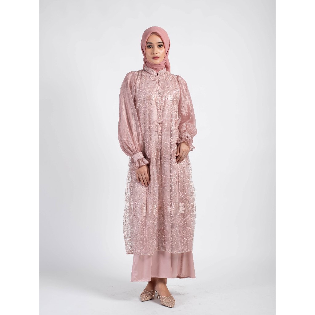 Kimmyra - Afifah Dress Dusty Pink | Dress dan Outer Brokat