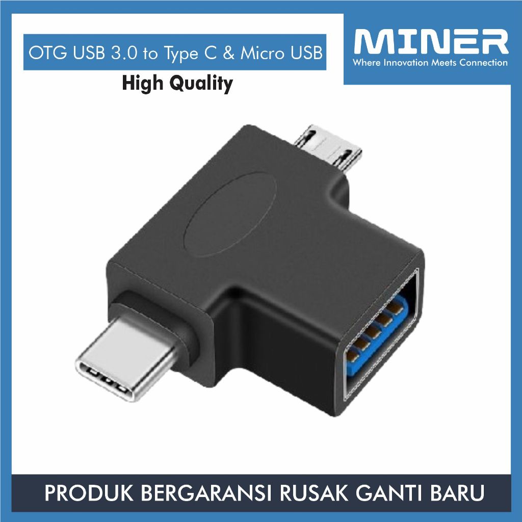 MINER Adapter OTG USB 3.0 to Type C and Micro USB High Quality