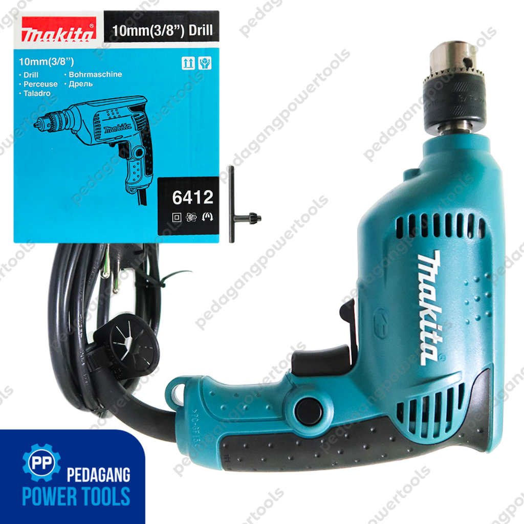 MAKITA 6412 MESIN BOR TANGAN BESI KAYU BOR LISTRIK 10MM BOLAK BALIK