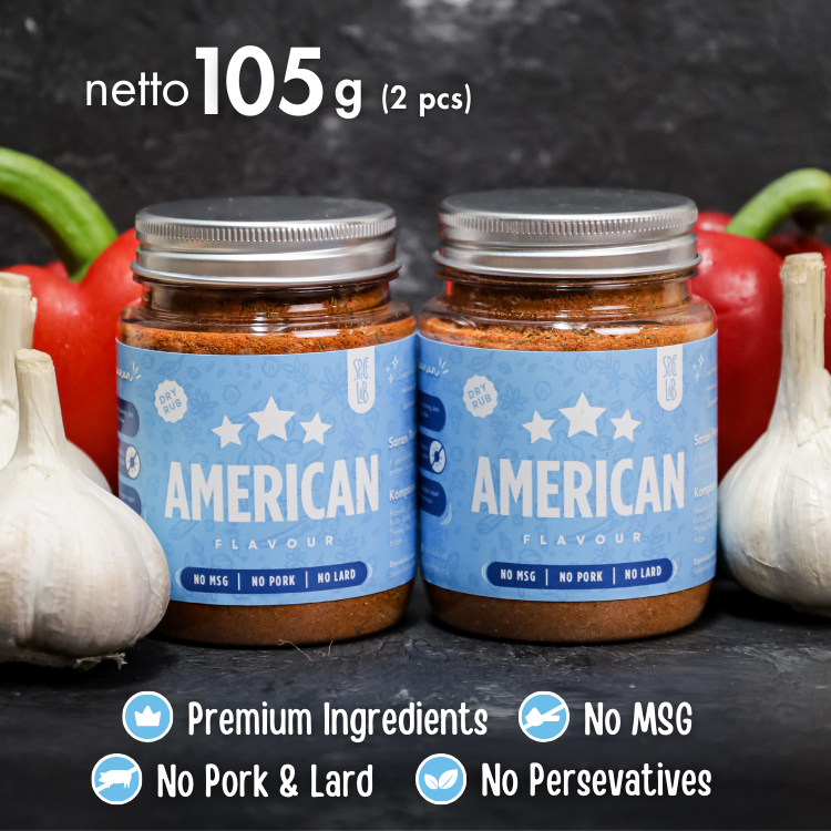 

Bundle American Dry Rub SpiceLab | Bumbu Marinasi Kering Serbaguna | Bumbu smokey | Bumbu Rendah Kalori Non Pedas, No MSG, No Pork, No Lard | Healthy Dry Rub