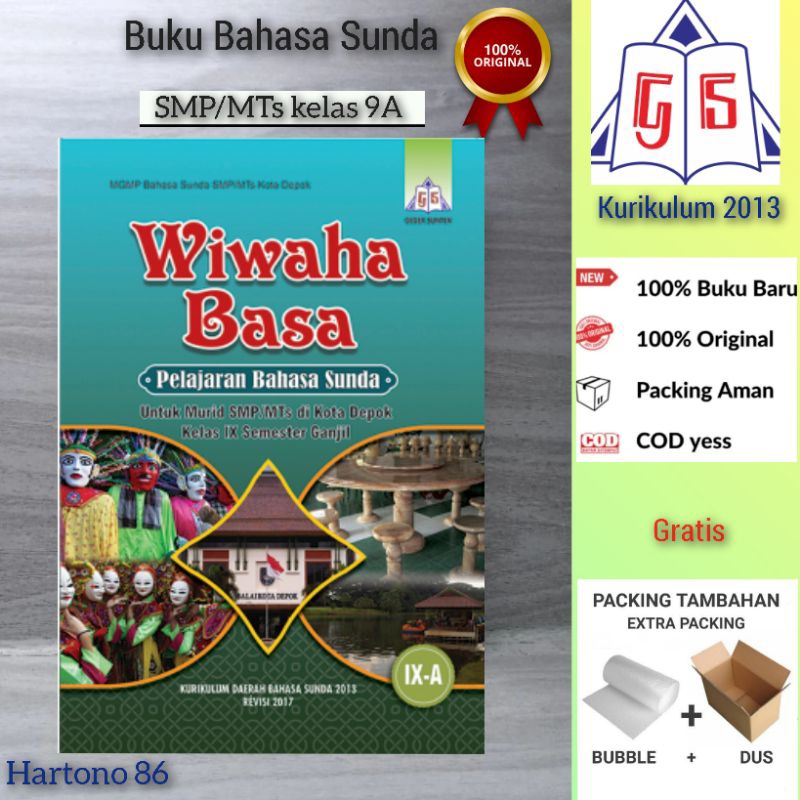 Buku bahasa Sunda Wiwaha Basa untuk SMP/MTs Kelas 9A semester 1 geger sunten MGMP Kota Depok