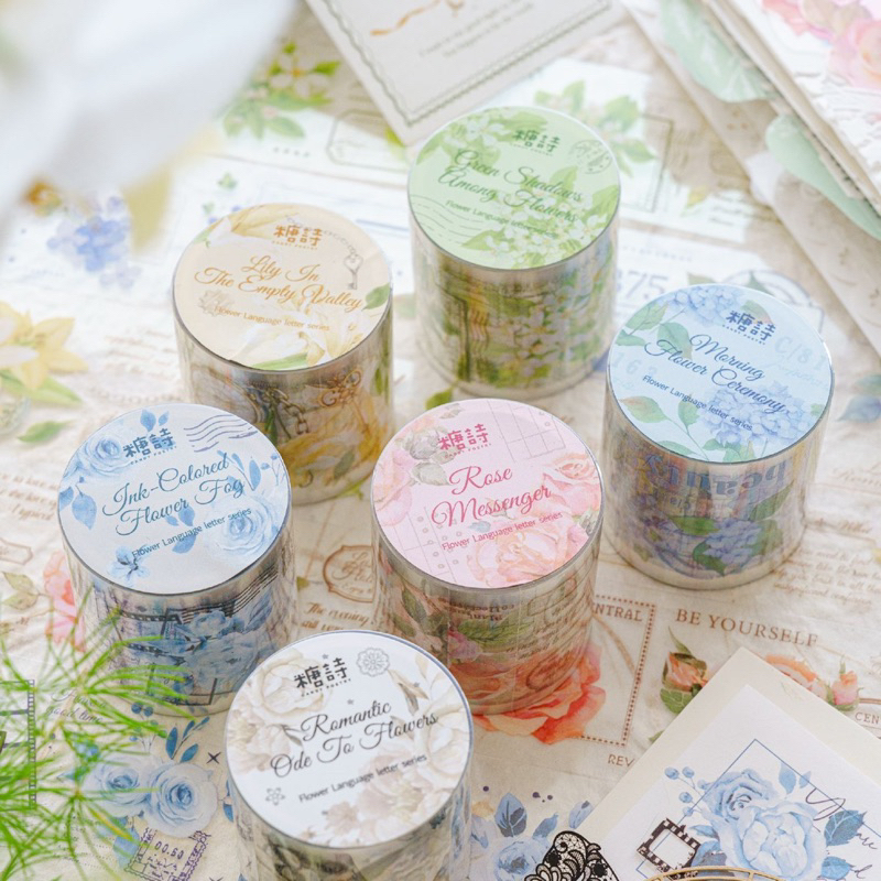 

Washi tape selotip transparan motif bunga film strip 40 mm 2