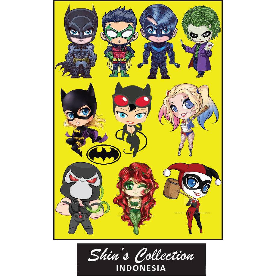 

Sticker stiker murah antiair transparan Batman superhero DC 1 pc