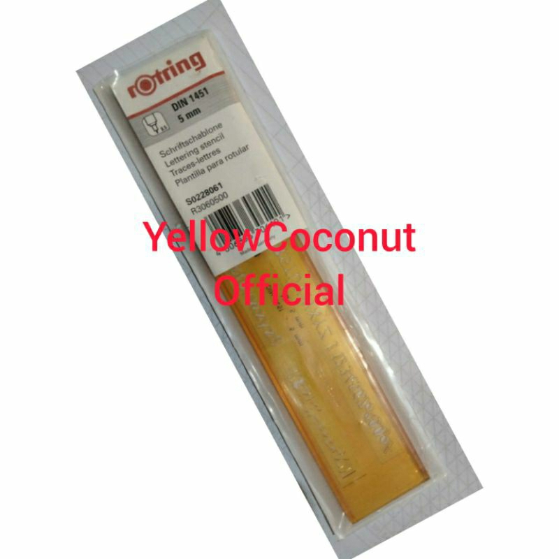 

Rotring Penggaris Lettering Stencil Traces Letters Schriftschablone DIN 1451 5mm