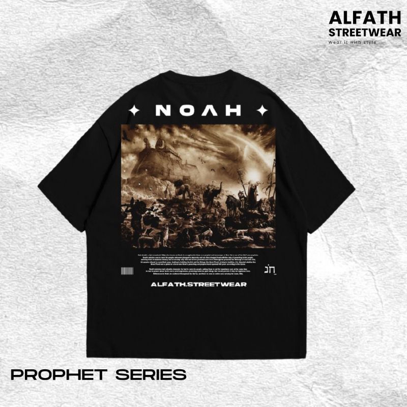 ALFATH STREETWEAR - T-SHIRT NOAH | Kaos Dakwah Islami | Kaos Sejarah Islam