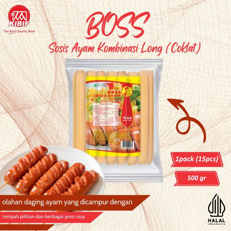 

Boss Sosis Ayam Kombinasi Long (coklat) @ 15pcs 500gr