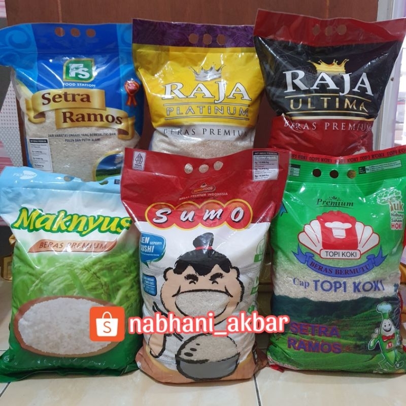 

Beras PREMIUM 5kg | Beras SUMO 5kg | Beras Raja 5kg | Beras Topi Koki 5kg