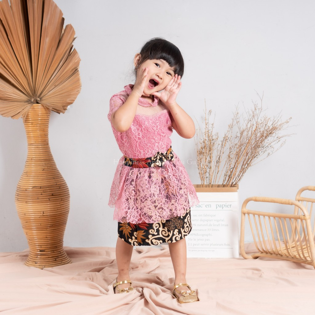 Setelan Kebaya Brukat Modern GRATIS PITA 1-7 Tahun Kebaya Anak Kutu Baru Pesta Kondangan Kebaya Kutu