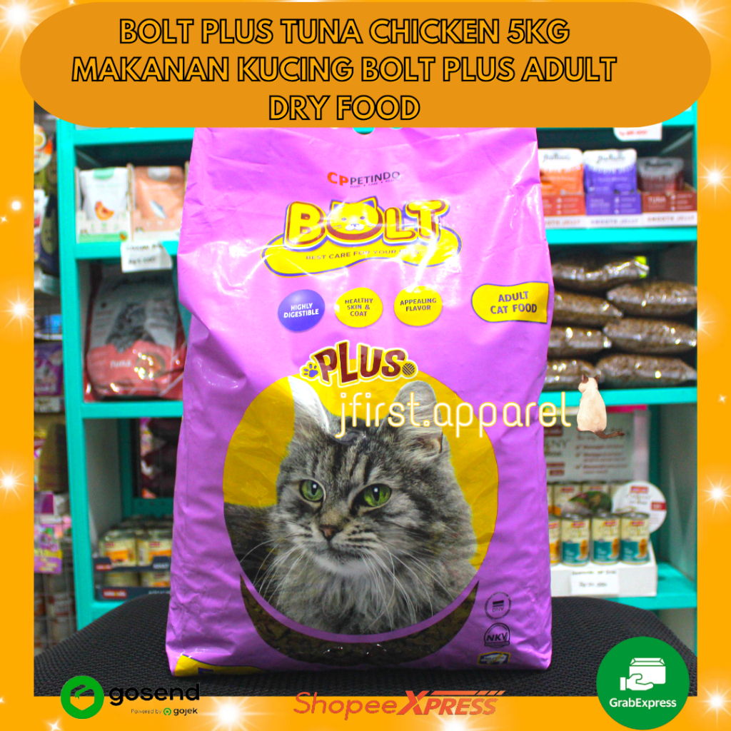 BOLT PLUS TUNA CHICKEN 5KG | MAKANAN KUCING BOLT PLUS ADULT DRY FOOD