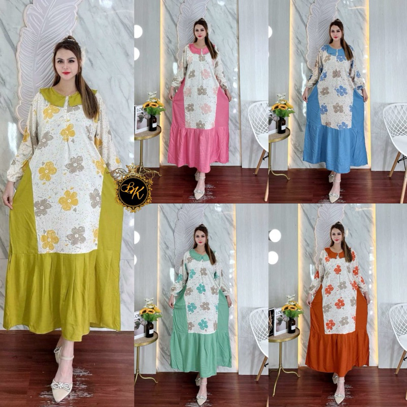 Gamis Jumbo ld 120 | Gamis Terbaru Jumbo| Gamis Bunga Jumbo| Gamis Rayon Jumbo