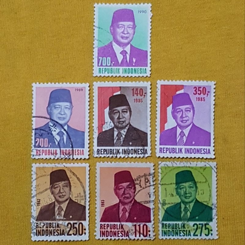 

Perangko Presiden Soeharto Langka Set 7pc Used Filateli Asli Pos Indonesia