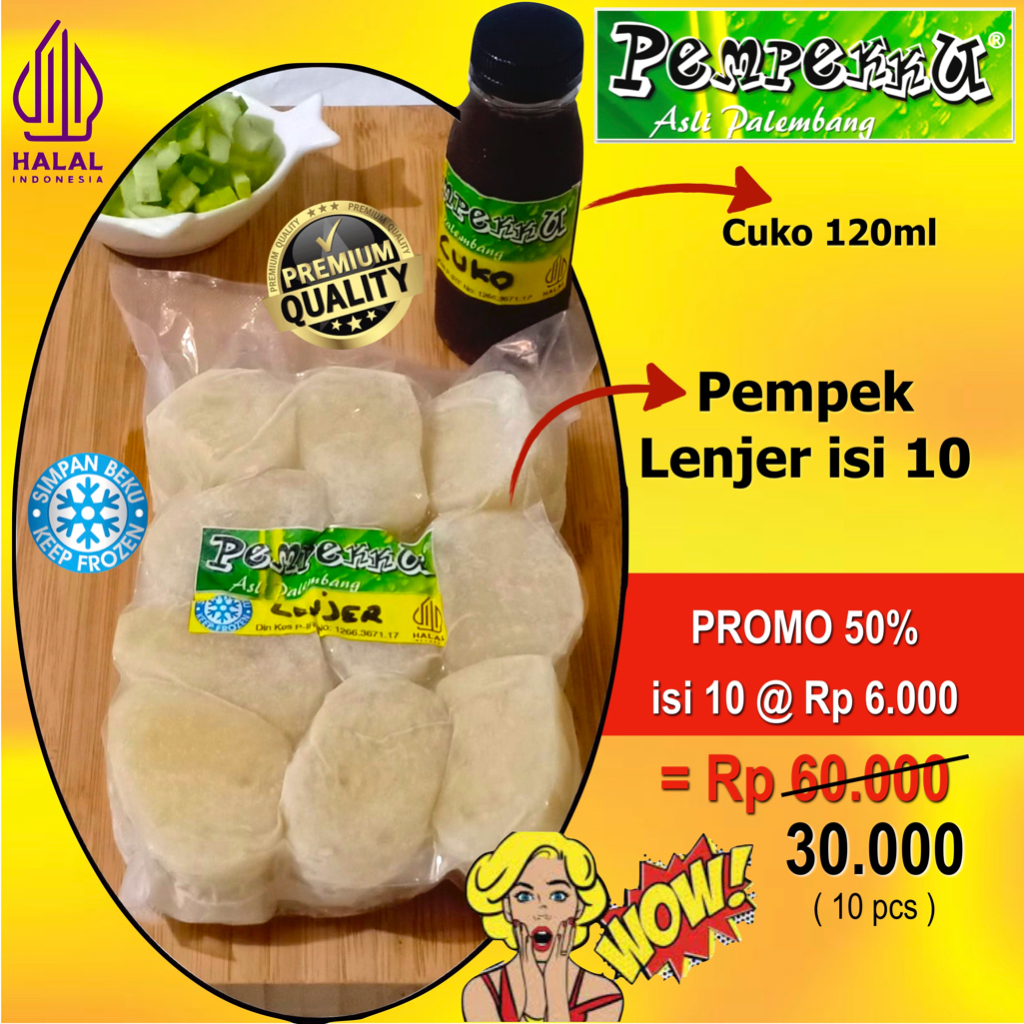 

Pempek Lenjer isi 10 / Pempekku PROMO
