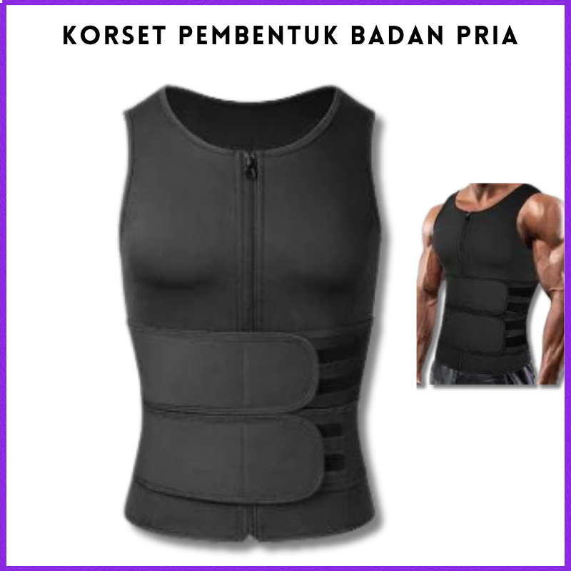 COD Vaslanda Korset Pembentuk Badan Pria Shaper Single Velcro / korset pria pekerja berat perut bunc