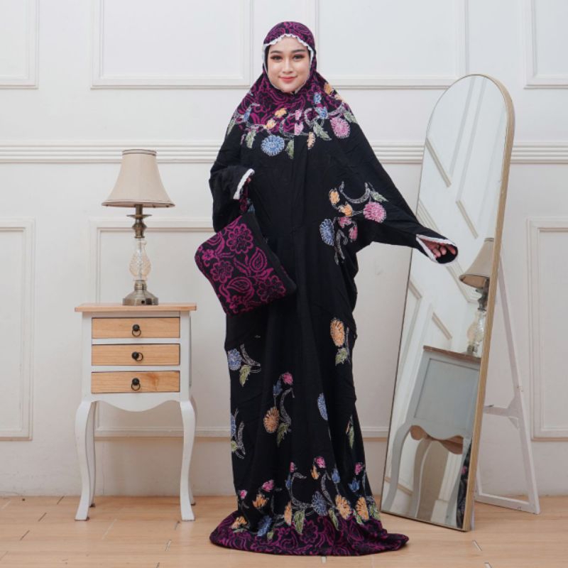 mukena lajuran cap / mukena terusan cap asli batik pekalongan