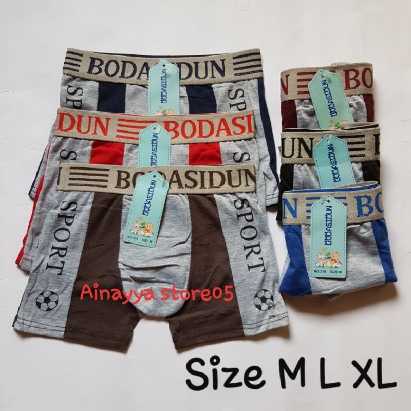 (6pcs)Celana Dalam Boxer Anak Cowok Merek Bodasidun