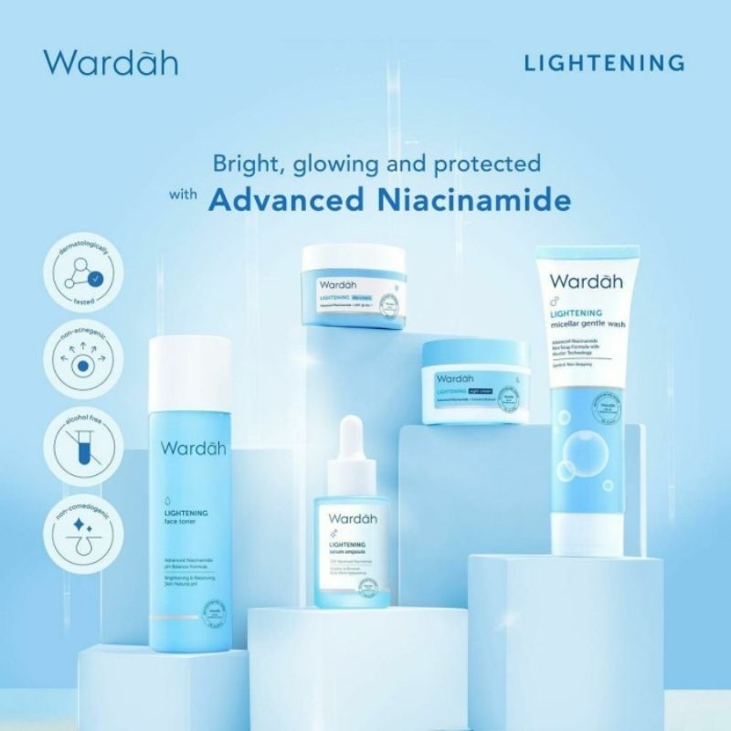 Wardah lightening paket basic skincare noda bekas jerawat