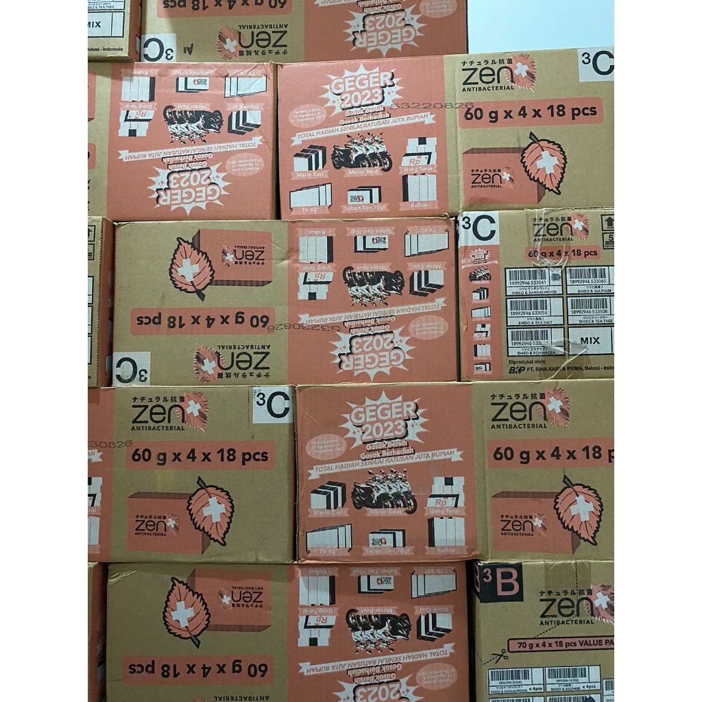 ( 1 KARTON) Sabun Zen Batang / Sabun Batang Zen Batang 1 Dus / Zen Sabun Batang Antibacterial Soap