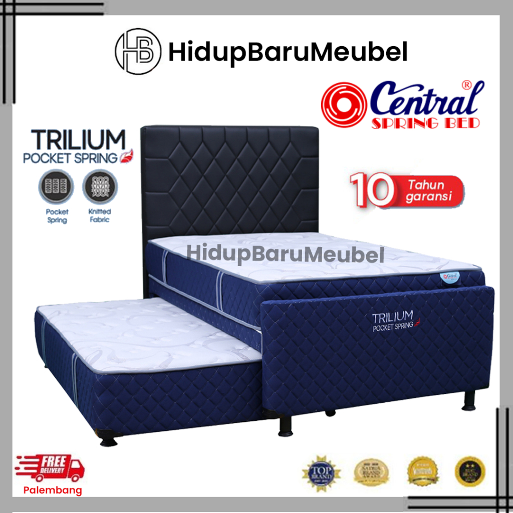 Spring Bed 3in1 Central TRILIUM  / Matras Kasur Bed Sorong Anak Pocket Spring