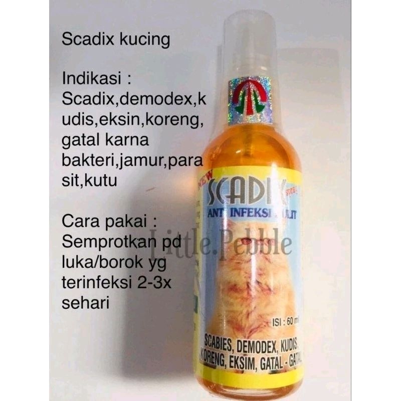 Scadix Spray 60ml Obat Semprot Luka Kucing Anjing Infeksi Luka Luar