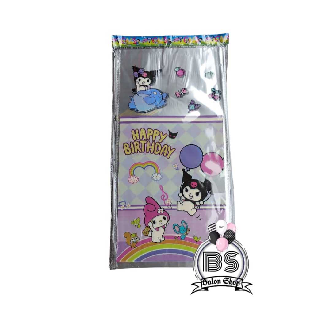 

PP 40 x 20 10Lembar PLASTIK ULANG TAHUN SOUVENIR SNACK KARAKTER SANRIO KUROMI HBD