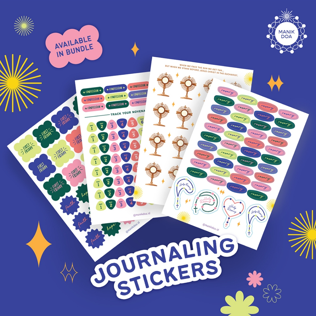 

Stiker Rohani Katolik - Journaling & Diary Stickers, Bunda Maria, Sakramen