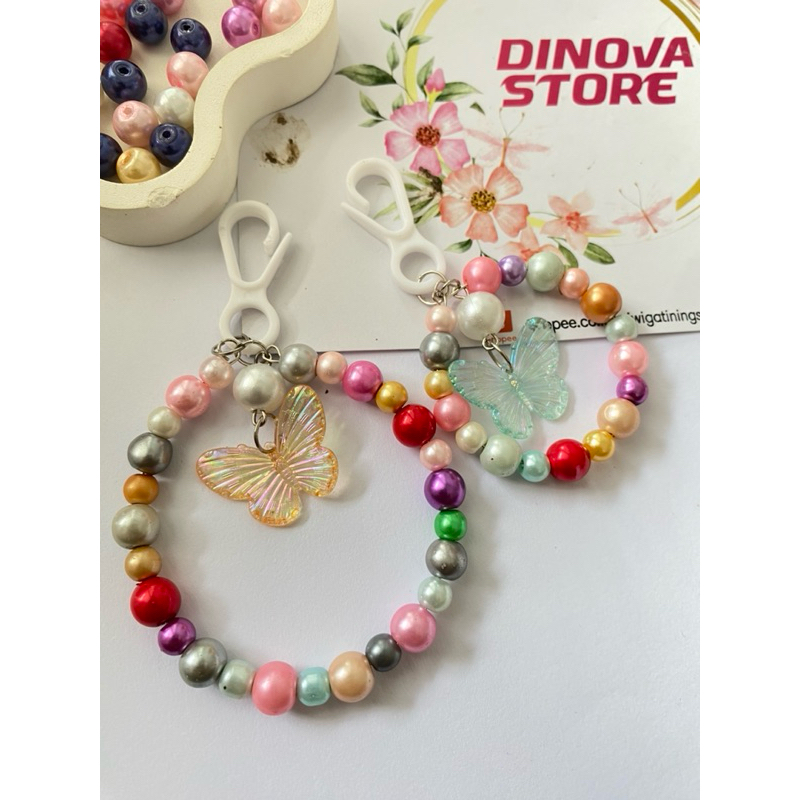 GANTUNGAN TAS/Kunci mutiara rainbow