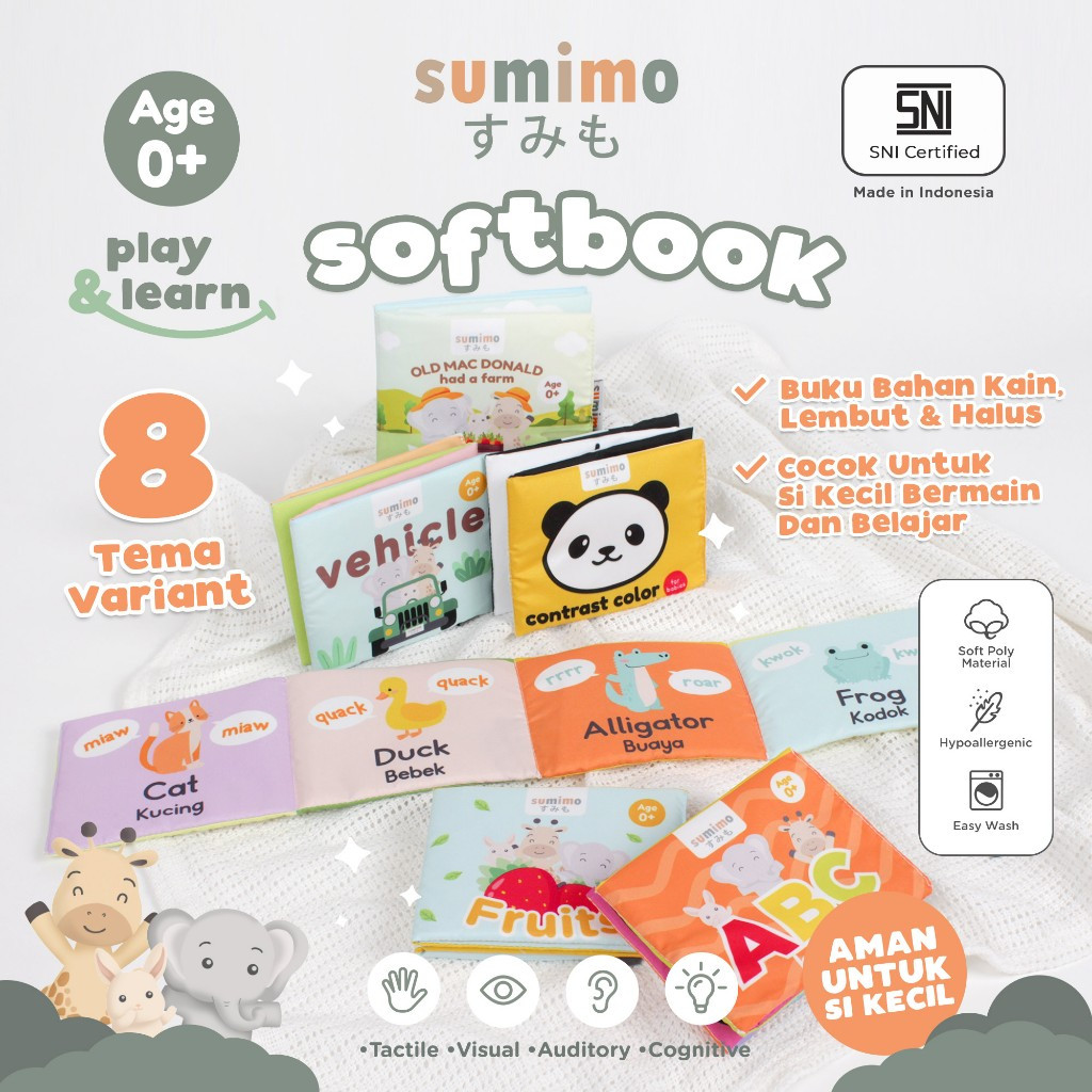 Sumimo Softbook Newborn - Mainan bayi newborn - Belajar bayi