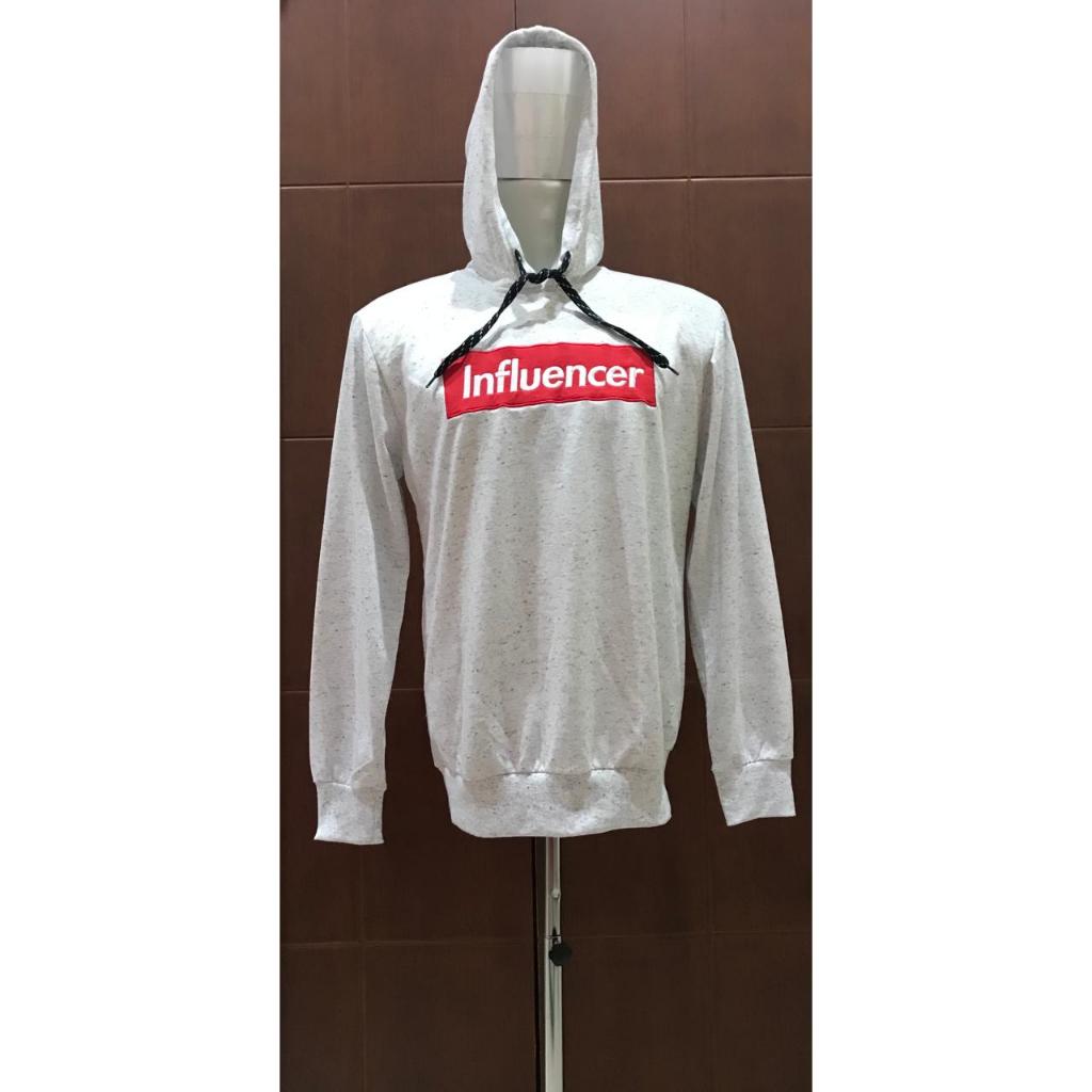 SWEATER HOODIE REMAJA POSHBOY ORIGINAL PRELOVED BAHAN COTTON/POLYESTER WARNA ABU ABU CORAK SIZE L-XL