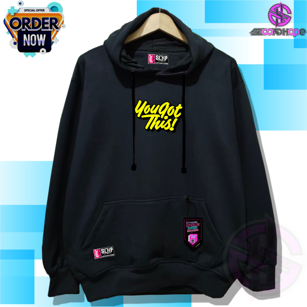 Sweater Cowok Trend 2024 Keren Original SECONDHOPE Hoodie Pria Terbaik Keren Aestetic Korea Style
