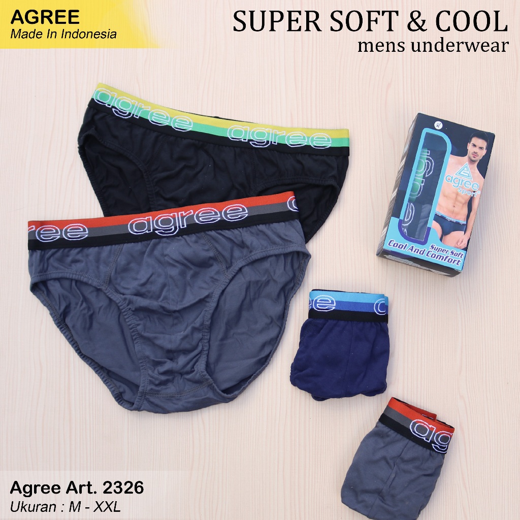 [ 3 pcs ] CD Agree Sport 2326 | Agree Celana Dalam Pria Super Soft Cool And Comfort CD Harian 2326 -