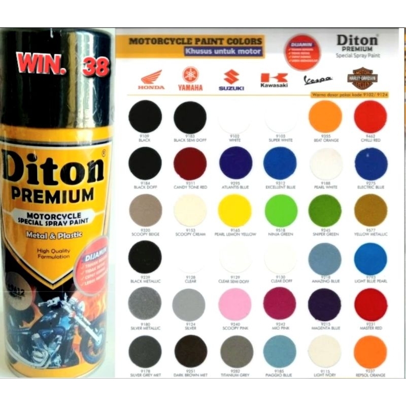 Diton Premium 400cc/Cat Semprot Diton Premium Black/Black Doff /Clear/Silver/Primer Grey/Cat Motor/C