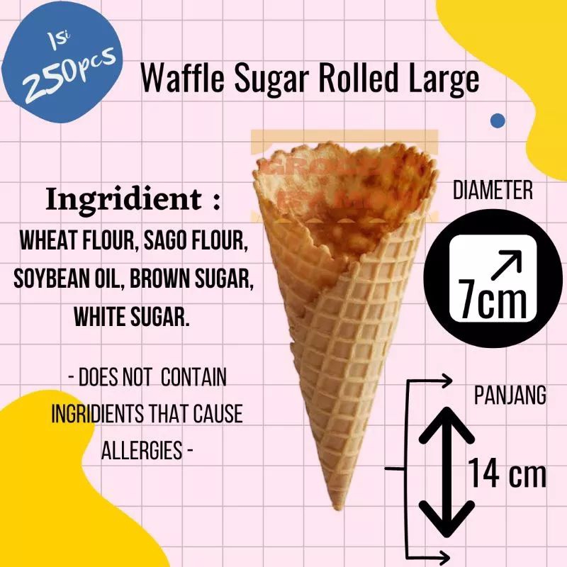 

CONE WAFFLE MIXUE LARGE [250pcs] [ONLY EKSPEDISI]