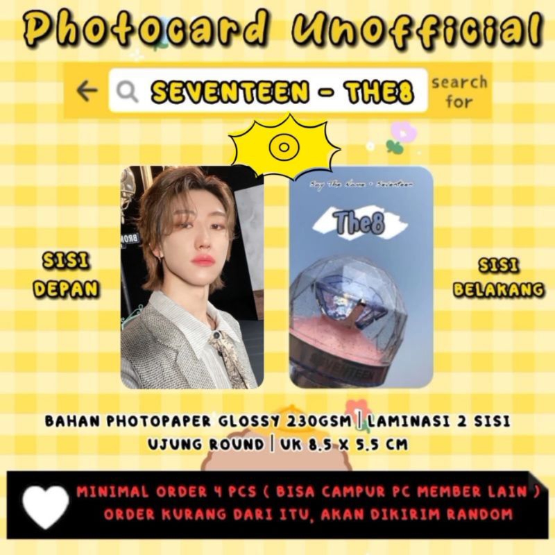 Photocard Seventeen - THE8 / Photocard Unofficial / Photocard THE8 SEVENTEEN