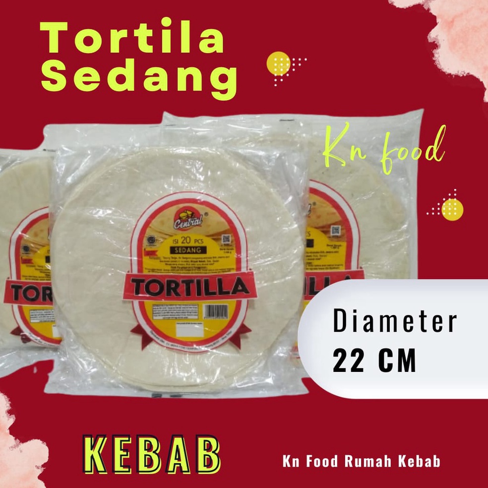 

TQW845 GROSIR Tortila Kulit Kebab CENTRAL ukuran SedangLibanis Diameter 22 cm