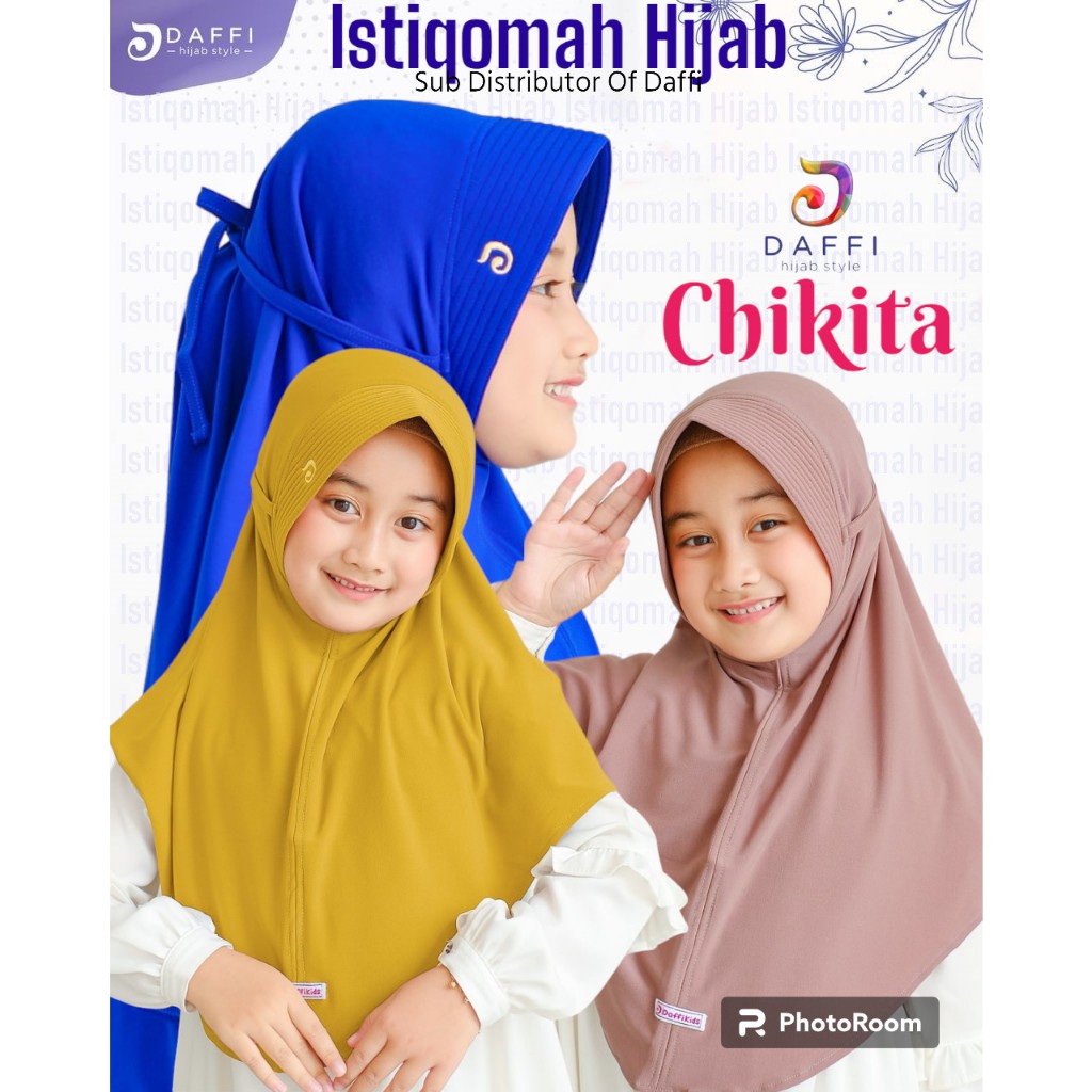 Jilbab Anak Daffi CHIKITA Series Hijab Pad Antem Aksen Tali Aktif NEW Arrival