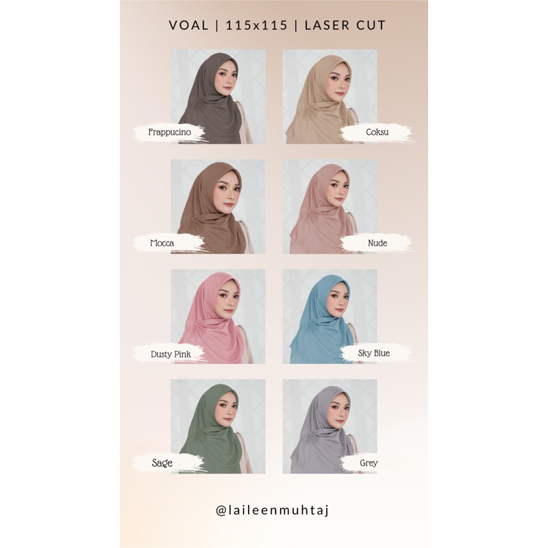 Laileen Muhtaj Hijab voal polos khusus Reseller