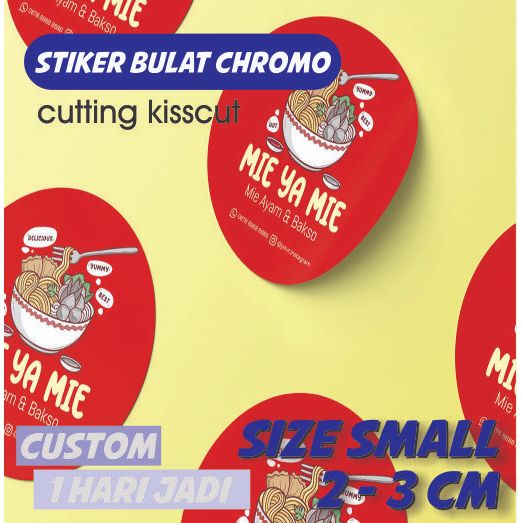 

Cetak Stiker Label Kemasan Makanan Minuman Ukuran 2-3cm Bentuk Bulat Cetak Stiker Chromo Label Kemasan Snack