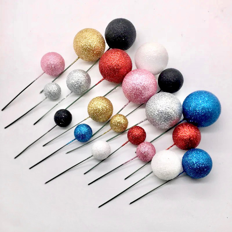 

Cake Topper Bola Tusuk Gliter 4PC / Bubble Gliter