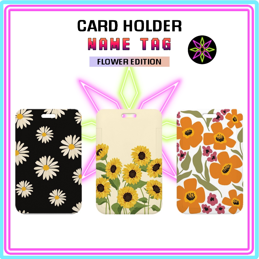 

Hikari Print ID Card Holder Flower Edition Nametag Tanpa Tali Card Holder Tempat Kartu