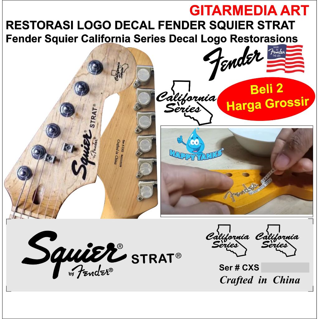logo fender squier stratocaster california series-logo fender squeir strat california series