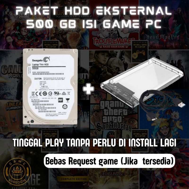 Paket HDD 500 GB Full Game PC HDD Eksternal