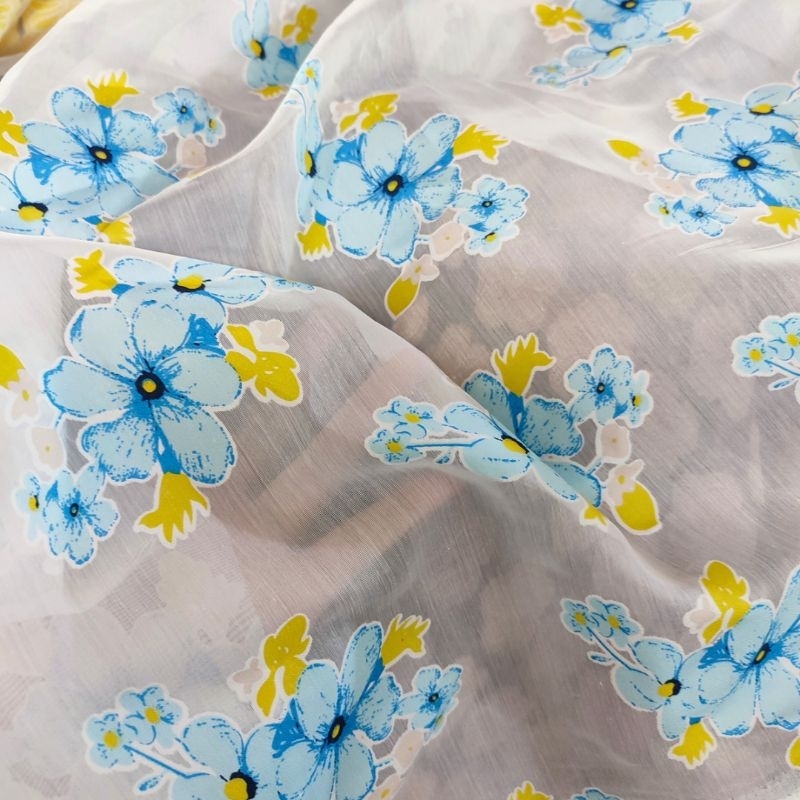 Kain organiza motif - bahan organdi - kain organza motif  - kain