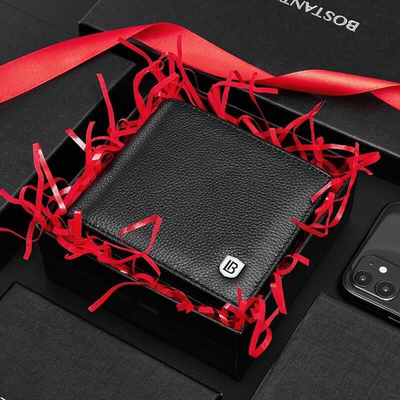 Bostanten Dompet Lipat Pria Model Lipat Bahan Kulit PU