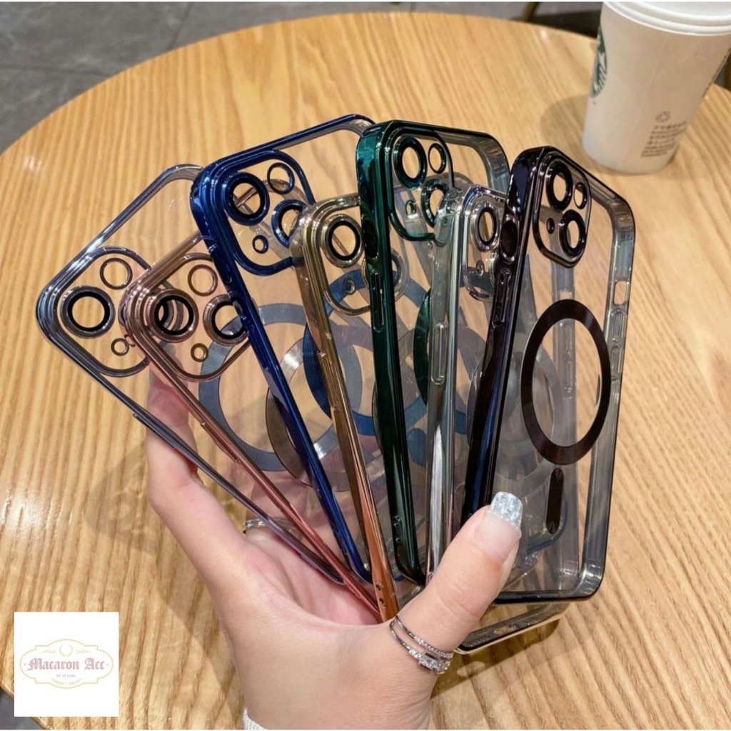 TERBARU NEW METALLIC MAGSAFE - FULLCOVER SOFTCASE FOR IPHONE 11 12 13 14 15 16 MINI PRO PROMAX XR
