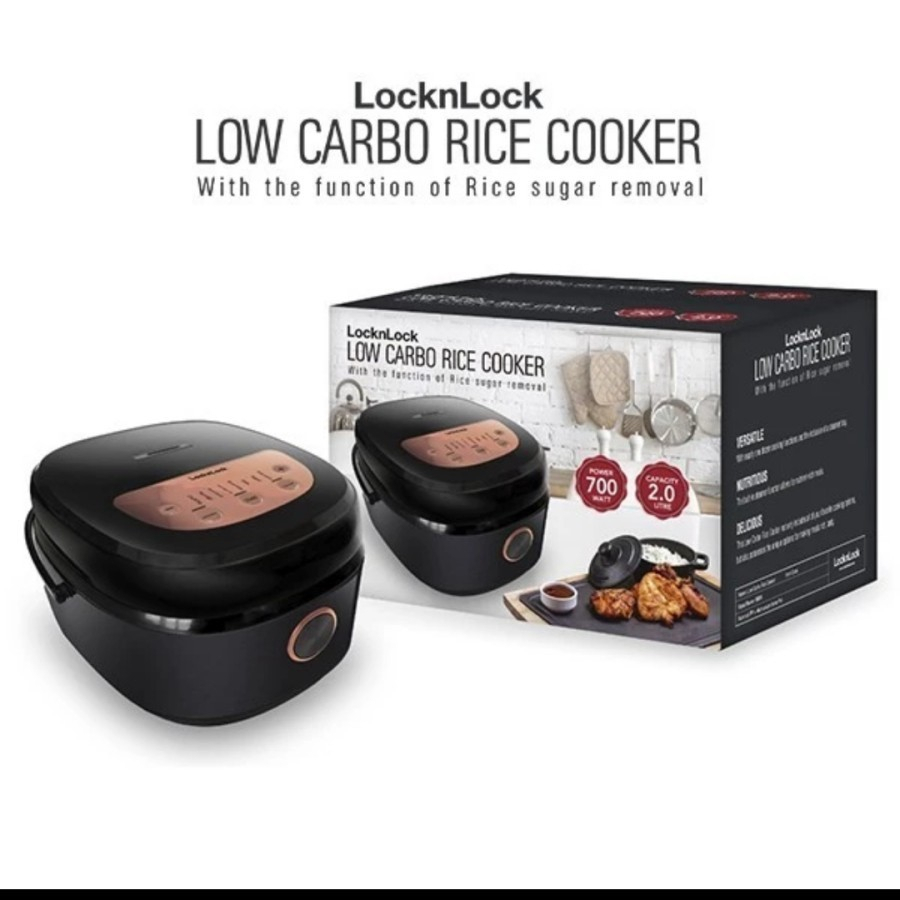 PROMO RICE COOKER LOW SUGAR LOCKNLOCK/LOCK N LOCK/ EJR328BLK - 2 Liter