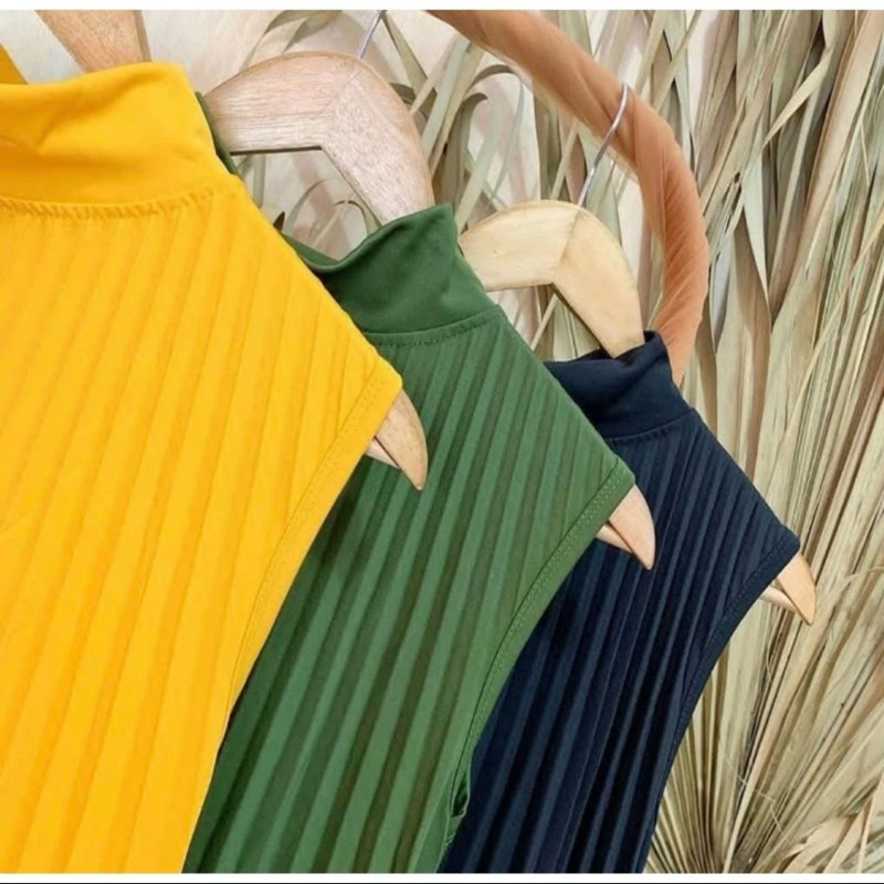 gamis plisket/gamis kensi tanpa lengan INNER DRESS PLISKET