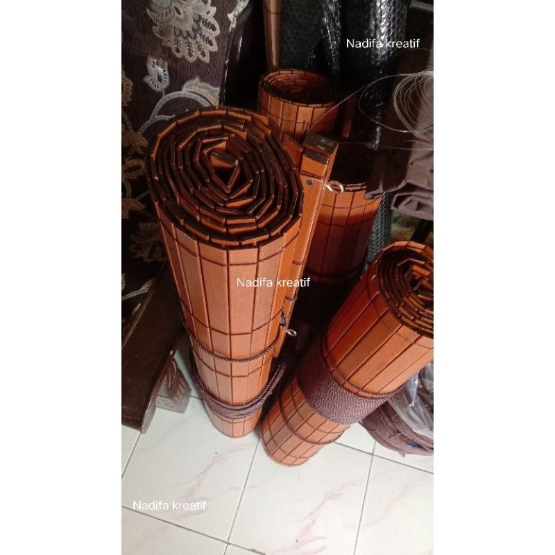 Tirai Krey natural / kerei / tirai gulung / gorden / roll blinds / tirai outdor / Krey outdoor / tir