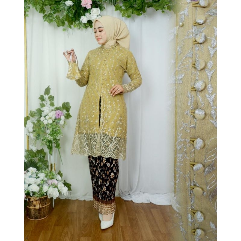 SET TUNIK KANCING NOVI TUNIK TILLE BUSUI KEBAYA MODERN WISUDA BAJU PESTA OUTFIT KONDANGAN ATASAN WAN